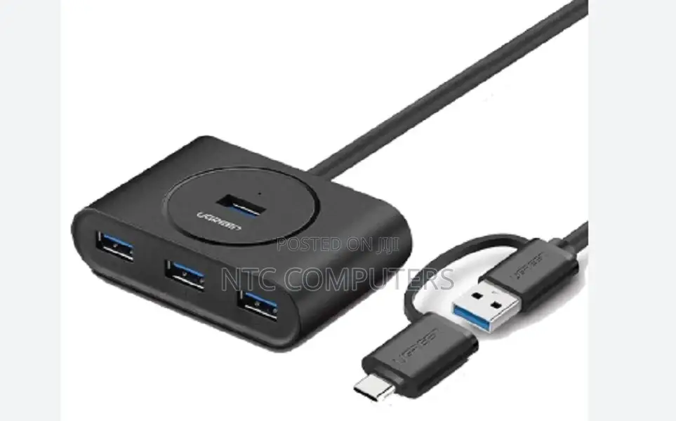 UGREEN USB-C USB-A 3.0 to 4-Port Hub 1M Black - CR113