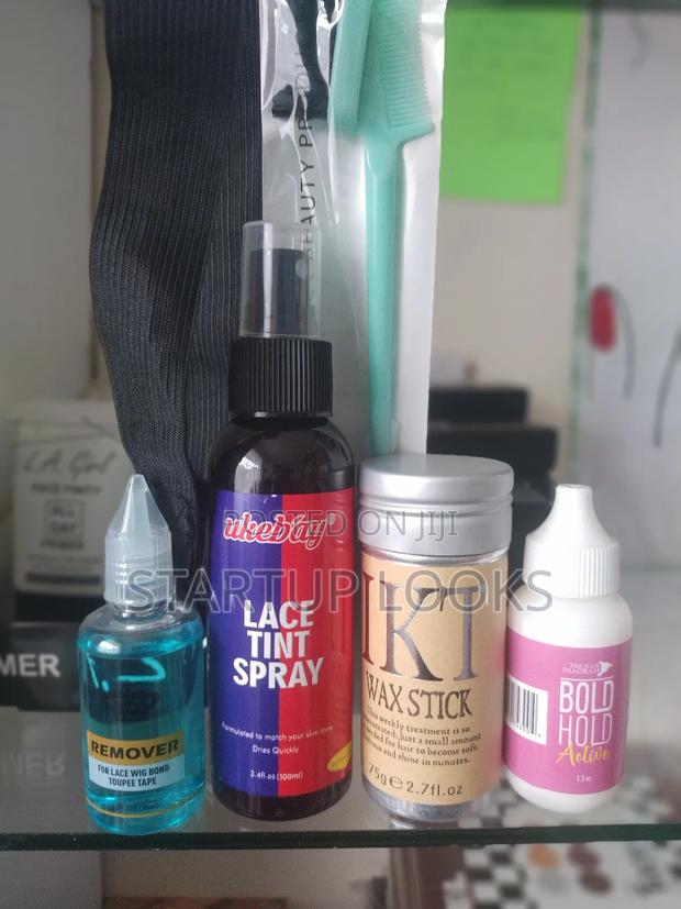 6 in 1 Set Wig Glue, Lace Tint Spray , Wax Stick , Remover, - thumbnail 2