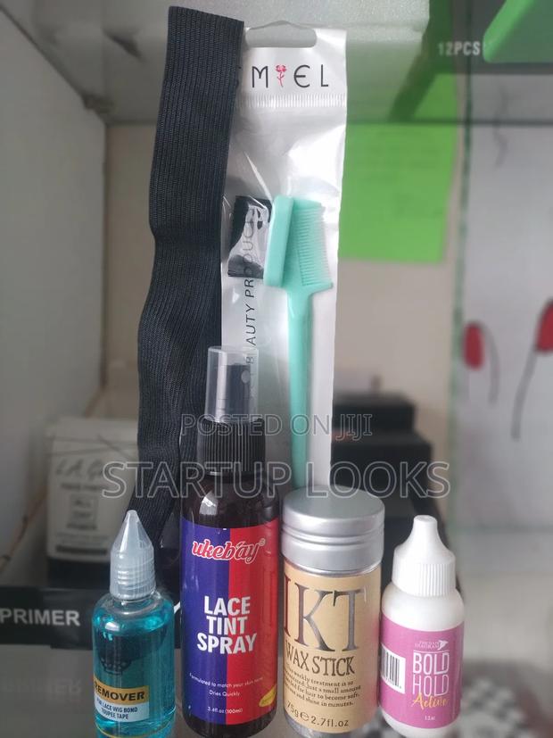 6 in 1 Set Wig Glue, Lace Tint Spray , Wax Stick , Remover, - thumbnail 4