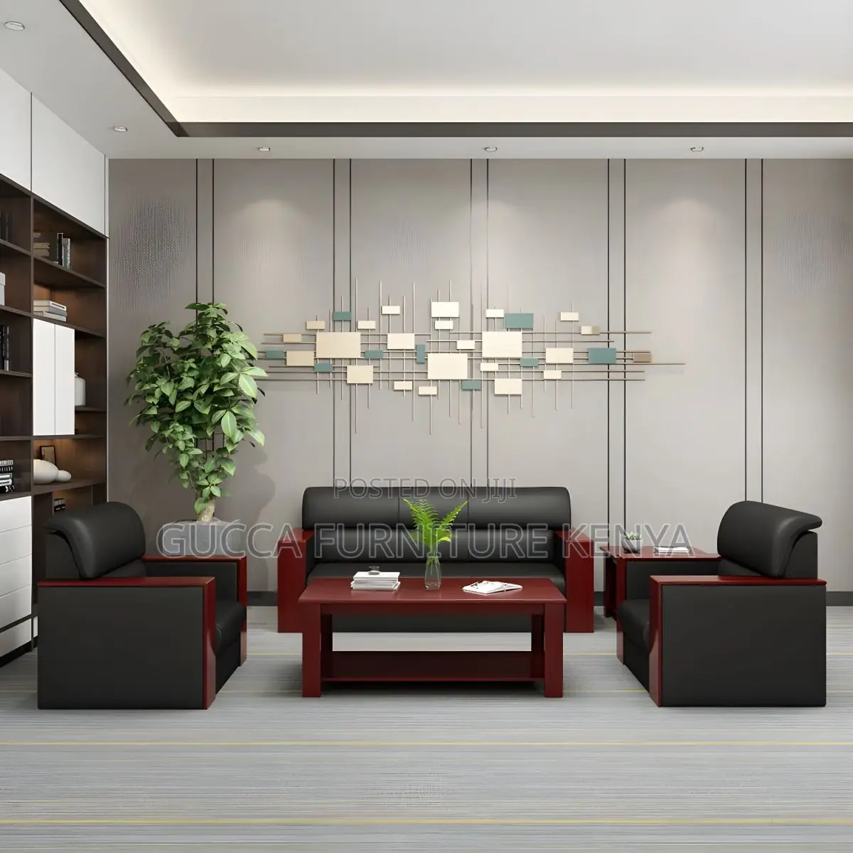Sofas:5-Seater Pu Leather Executive Reception Office Sofa