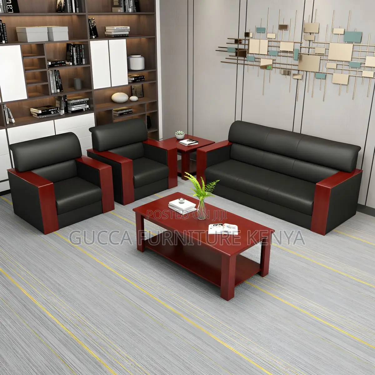 Sofas:5-Seater Pu Leather Executive Reception Office Sofa