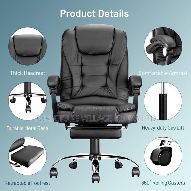 Office Seats; Managerial Executive Chair With Foot Rest - thumbnail 8