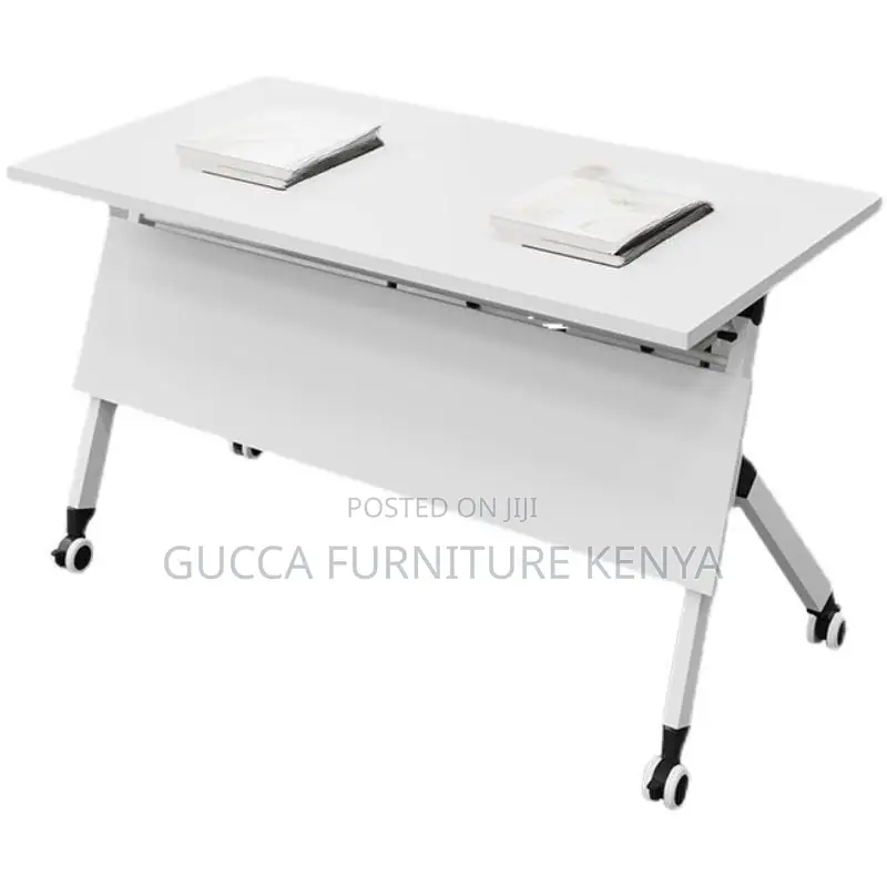 Office Table:Compact Foldable Study Table With Caster Wheels