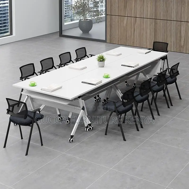 Office Table:Compact Foldable Study Table With Caster Wheels