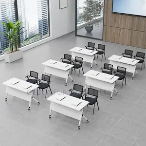 Office Table:Compact Foldable Study Table With Caster Wheels