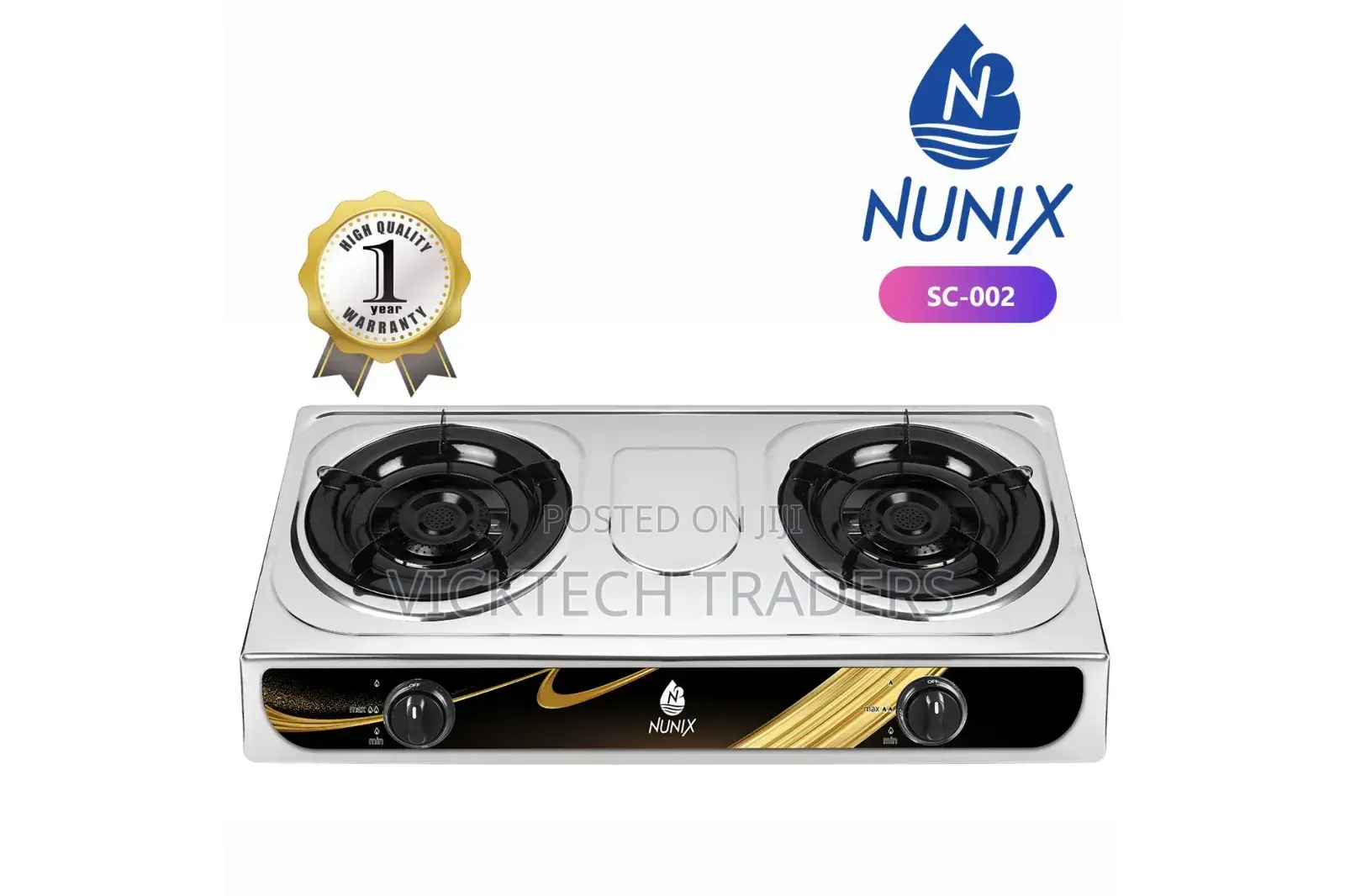 Cooker 2 Burner Steel, Nunix