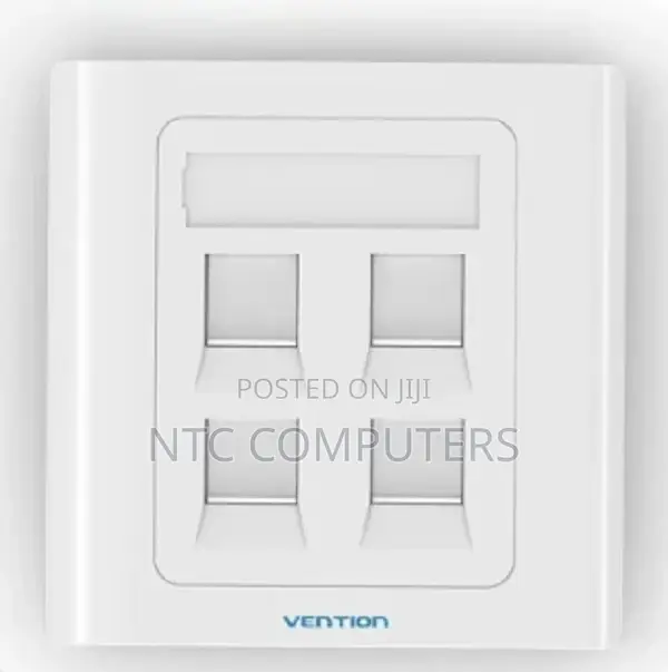 Vention 4 Port Wall Faceplate White 86 Type