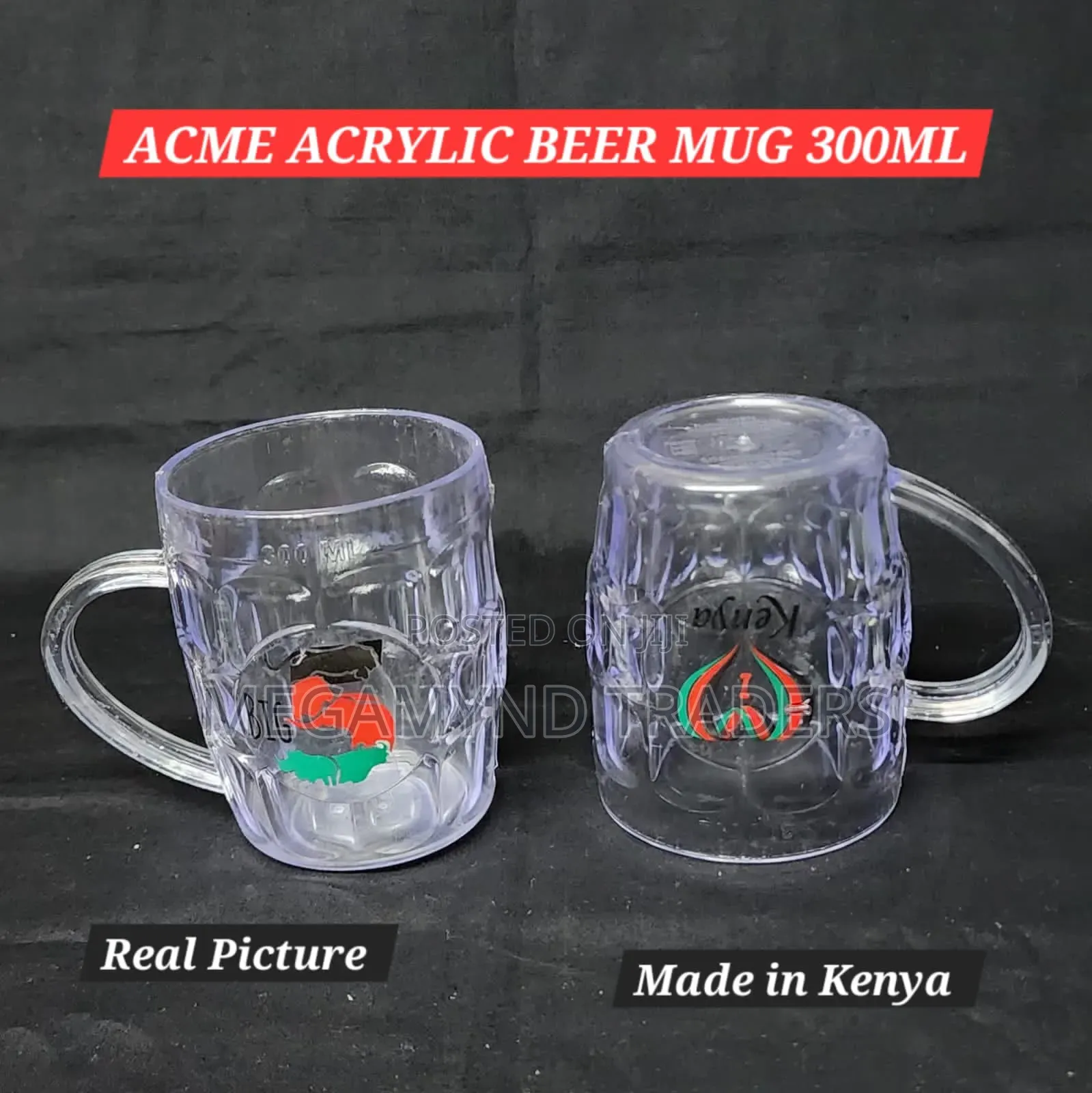 12pc Keg Mug 300ml/Acrylic Beer Mug Clear