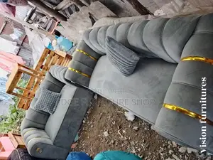 3,2 Grey Morden Velvet Five Seater Sofa Set on Sale