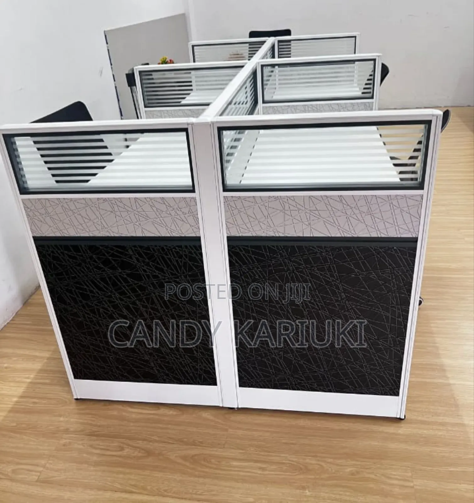 Spacious 4 Way Workstation ( Grey and White)