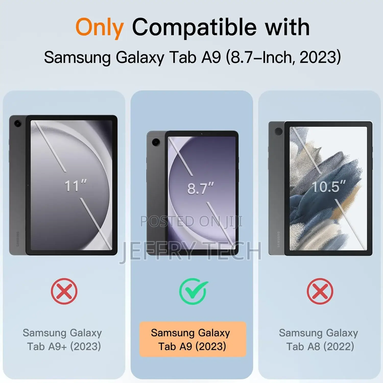 Samsung Galaxy Tab A9 8.7-Inch 2023, Slim Translucent Back