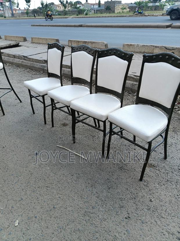 Restaurant Seats, Cream White With Powder Coated Frame - main view