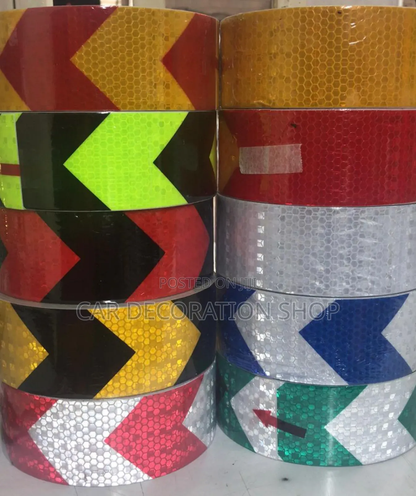 Strong Visibility 25m Colored Reflective Tape With Arrows