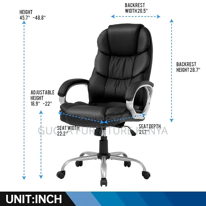 Office Chairs: Executive PU Leather Task Chair With Armrest