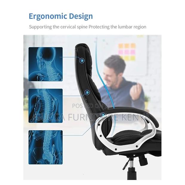 Office Chairs: Executive PU Leather Task Chair With Armrest - thumbnail 6