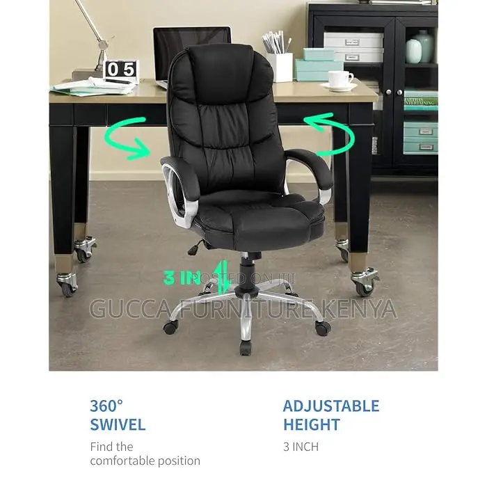 Office Chairs: Executive PU Leather Task Chair With Armrest