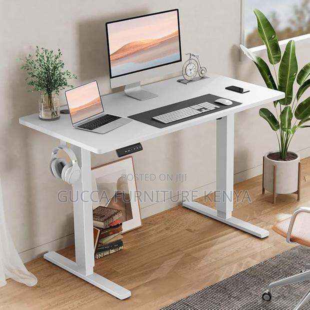 Office Tables: Ergonomic Rising Sit Stand Computer Table
