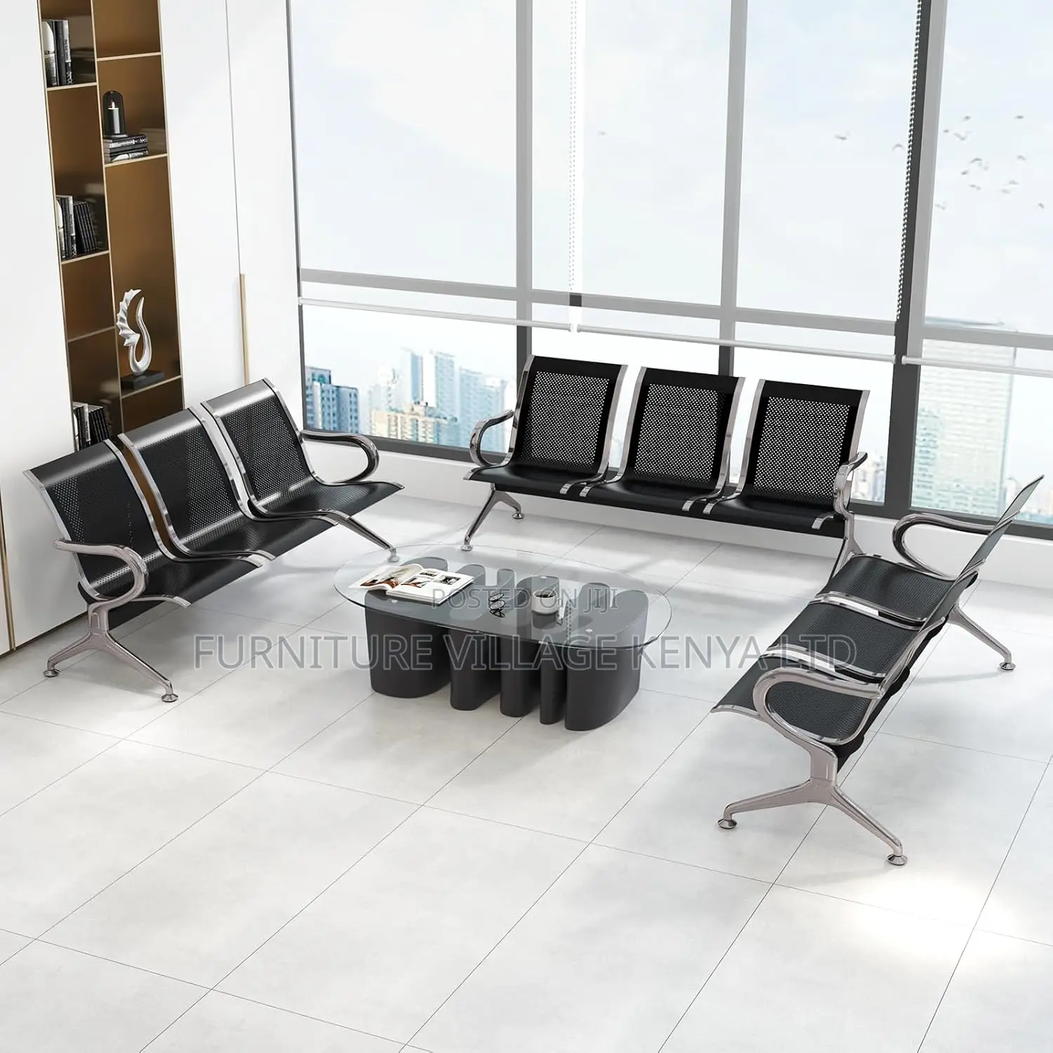 Office Reception Benches; 3 Seat Waiting Room Chairs