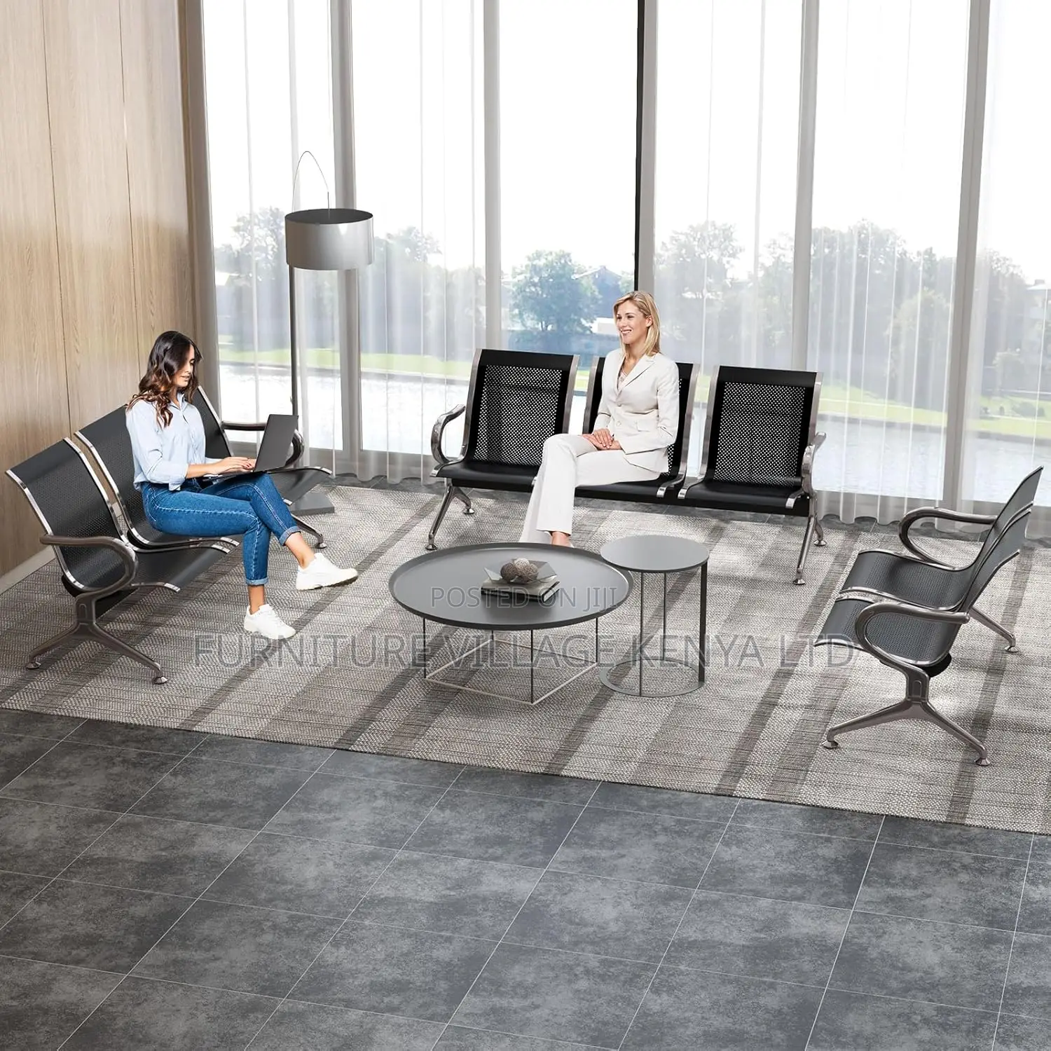 Office Reception Benches; 3 Seat Waiting Room Chairs
