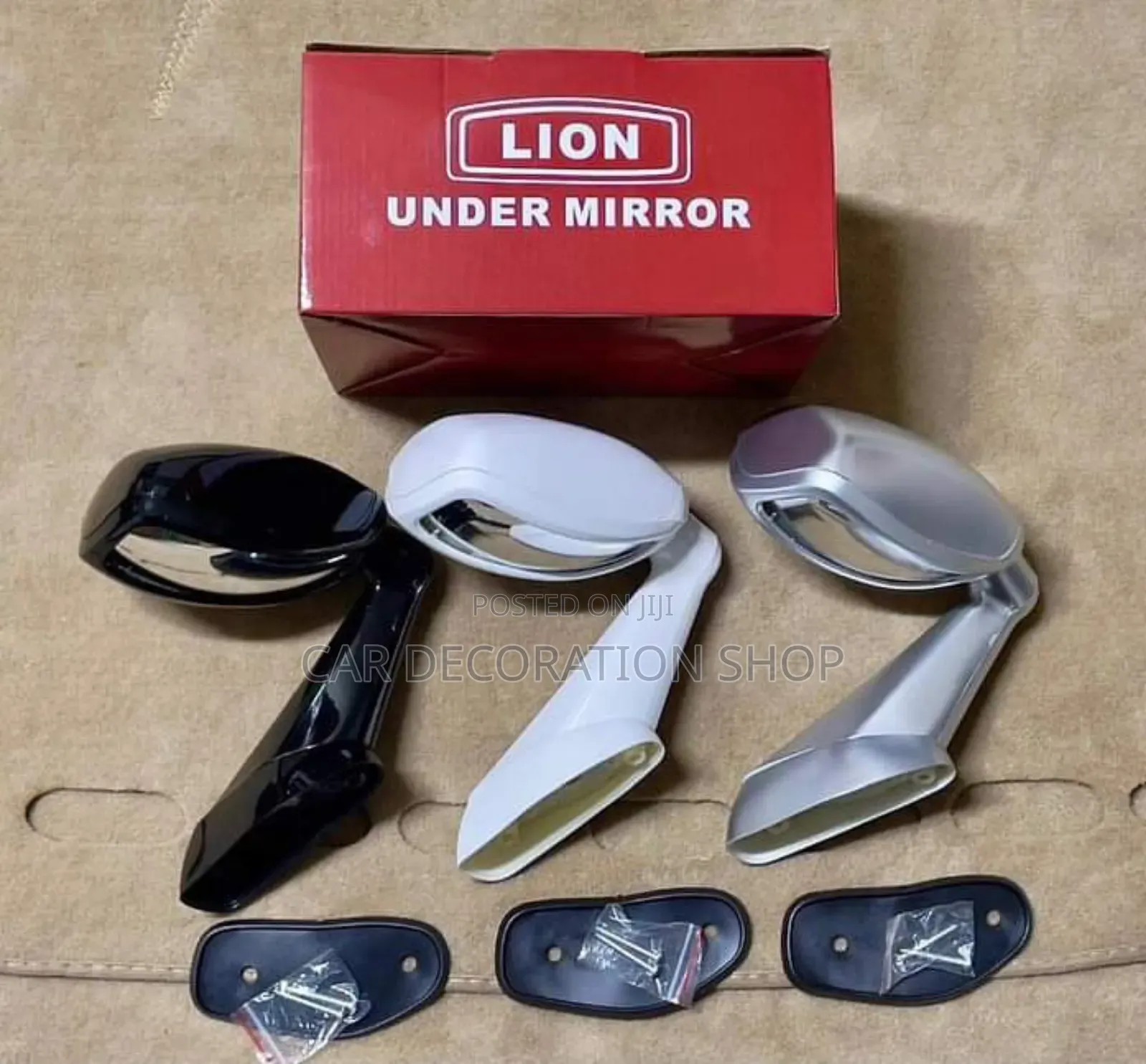 Black,Silver and White Bonnet Universal Mirror