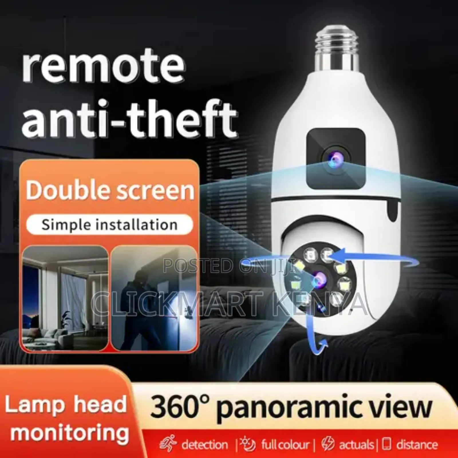 Home Surveillance Dual Lens CCTV Bulb Camera