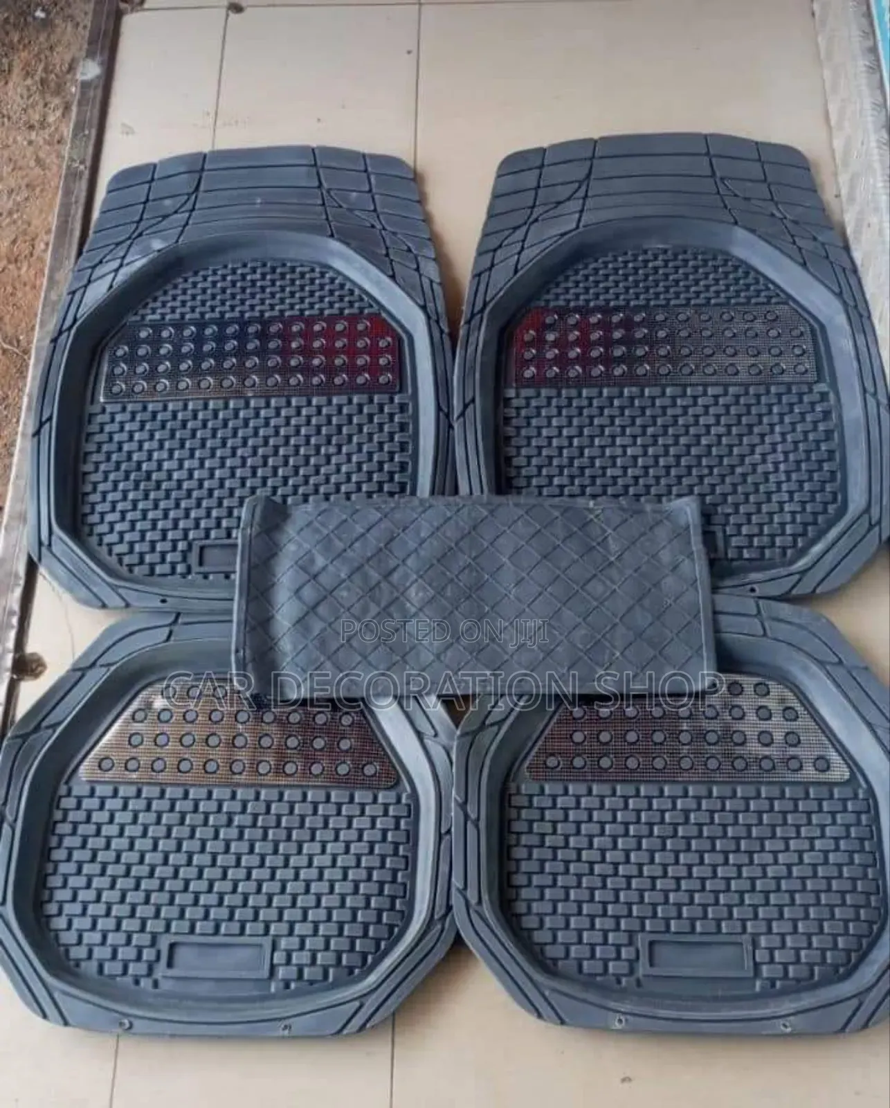 5pc Grey Silver Patch Dust Car Mats