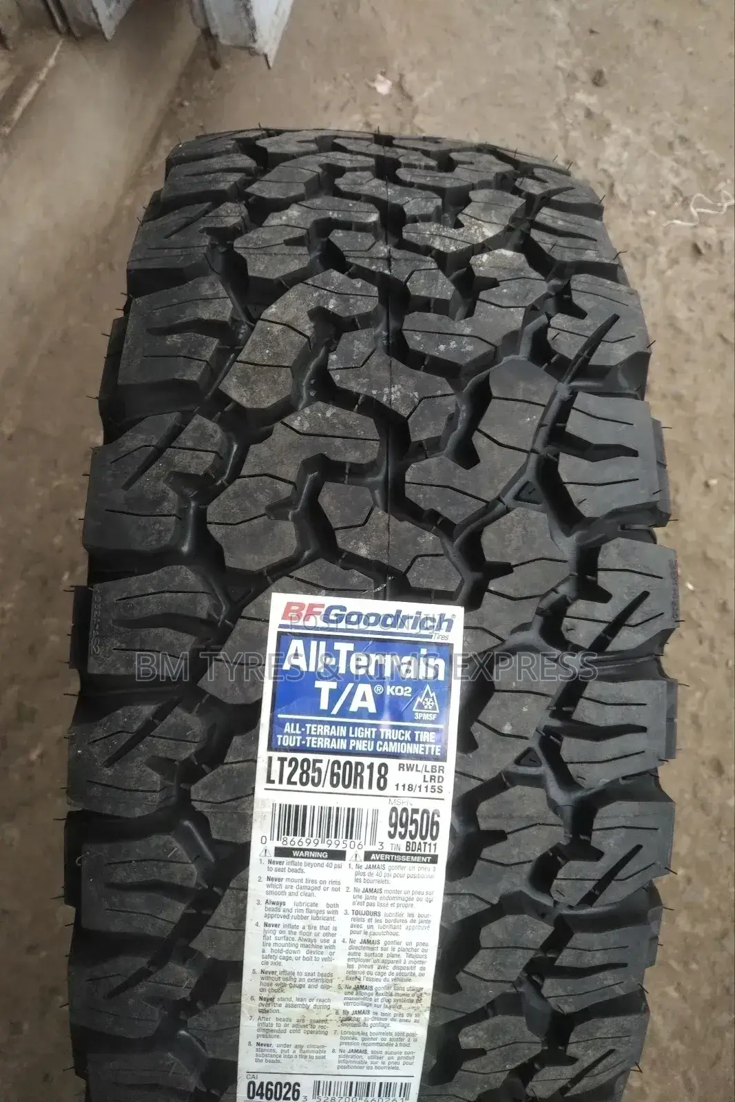285 /60 R18 Bf Goodrich Tyres