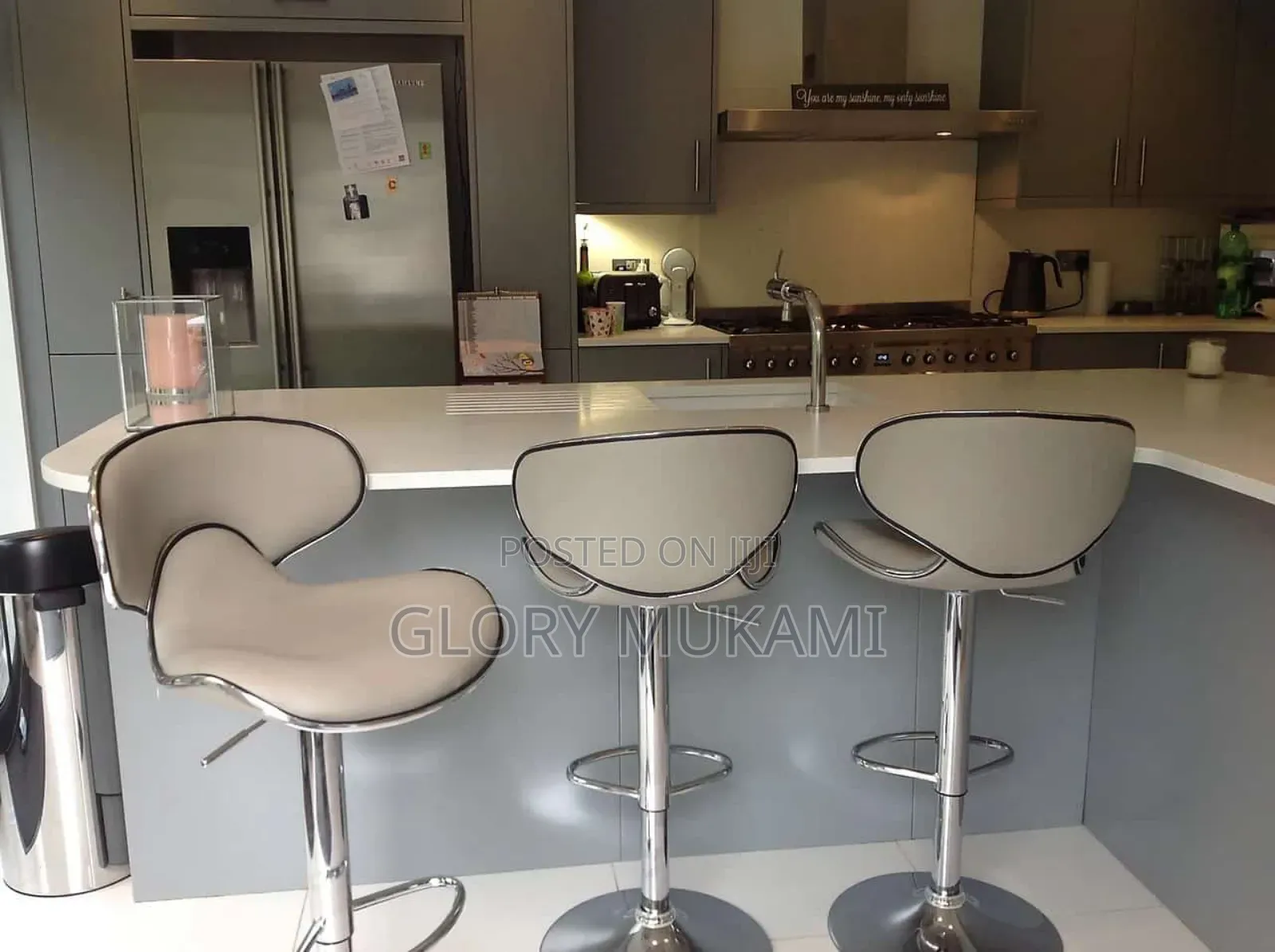 White Cream Counter Bar Chairs