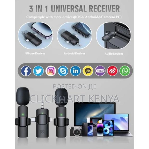 Dual Wireless Microphone 3in1 Wireless Mic With Jack - thumbnail 5