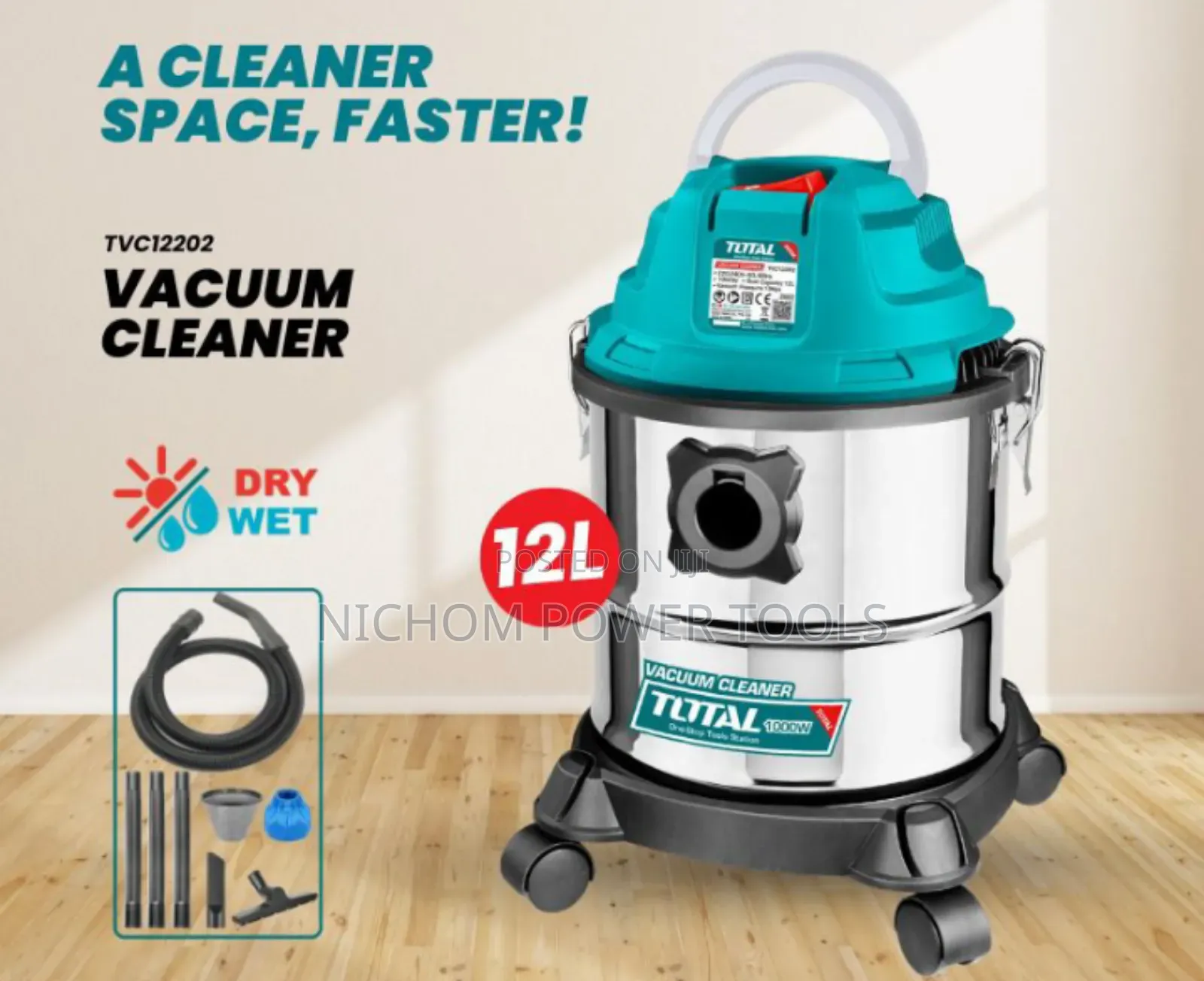 Domestic/Commercial 12ltrs Total Vacuum Cleaner