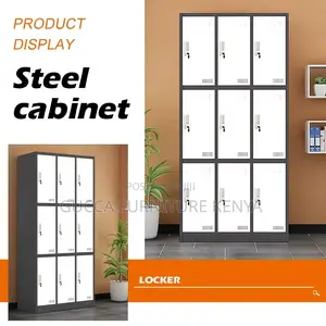 Cabinets: Modern Chalk 9-Locker Office Filing Cabinet