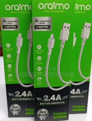 Oraimo iPhone Data Cable Duraline 2 OCD-L53 – White