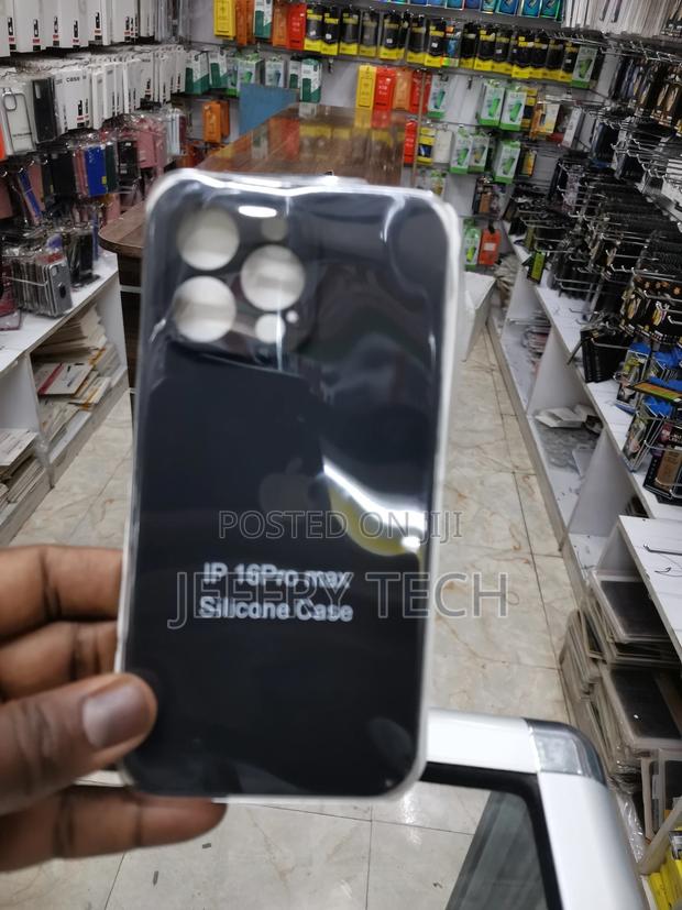 iPhone 16 Pro Max Soft Silicone Phone Back Case-Black - main view