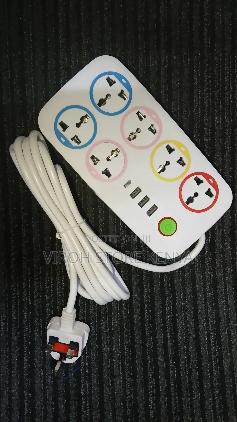 F6 Type C Socket Extension Cable 6way 3 Metres 4 Usb 1C Port