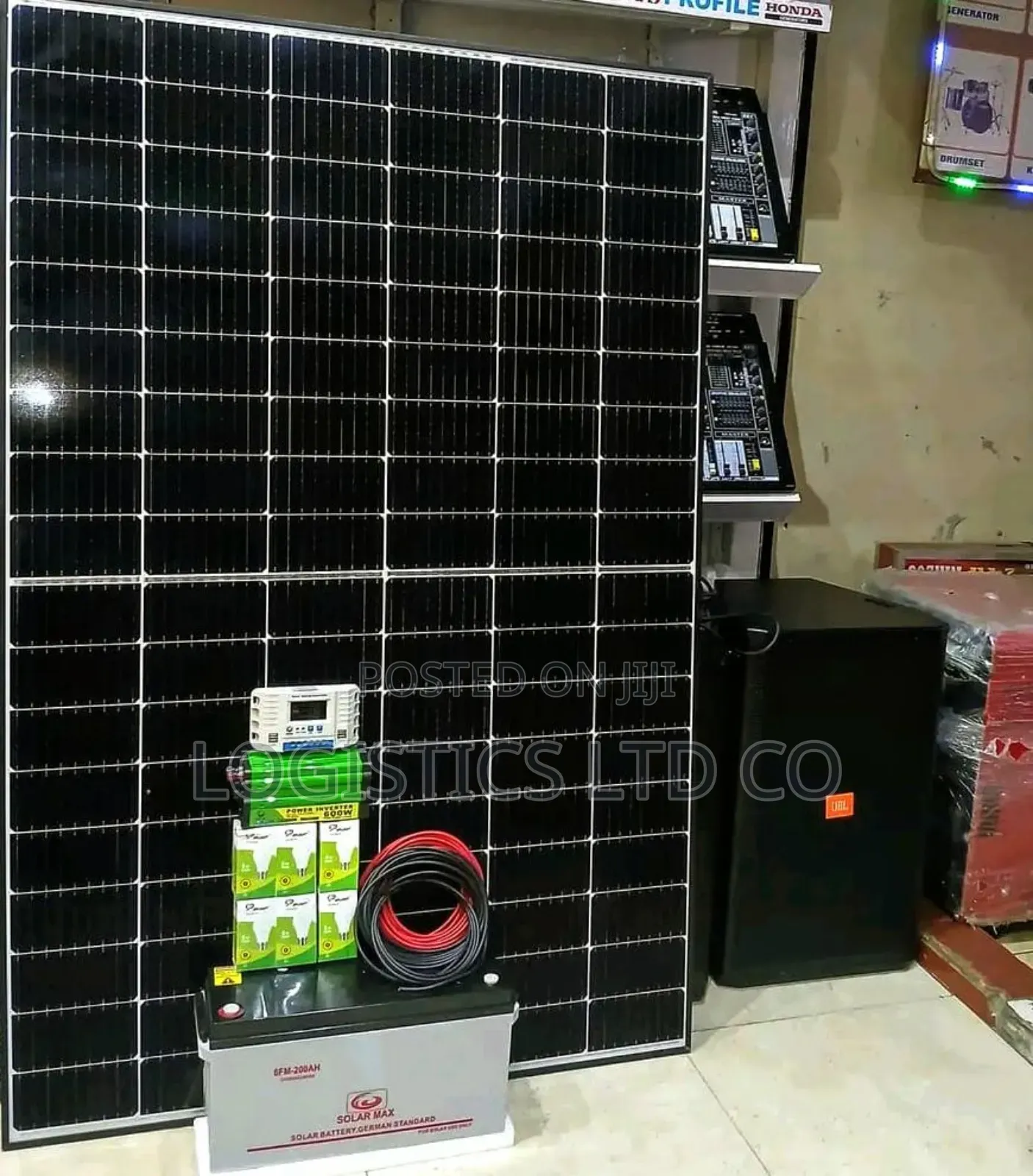 Solar System With 200ah Battery, 500w Panel and Cable