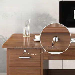 Office Tables:Modern Computer Work Desk With Locking Drawers