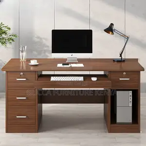 Office Tables:Modern Computer Work Desk With Locking Drawers
