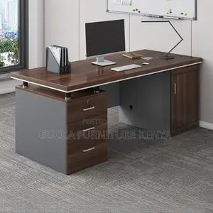 Office Tables:Modern Computer Work Desk With Locking Drawers