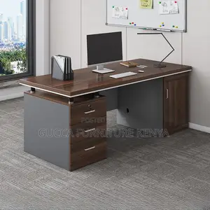 Office Tables:Modern Computer Work Desk With Locking Drawers