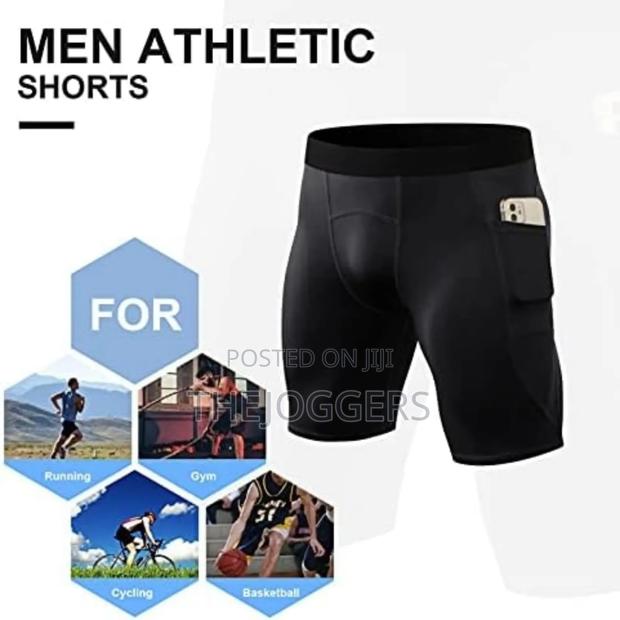 Men's Running,Gym Compression Short With Zipper Pockets - thumbnail 3