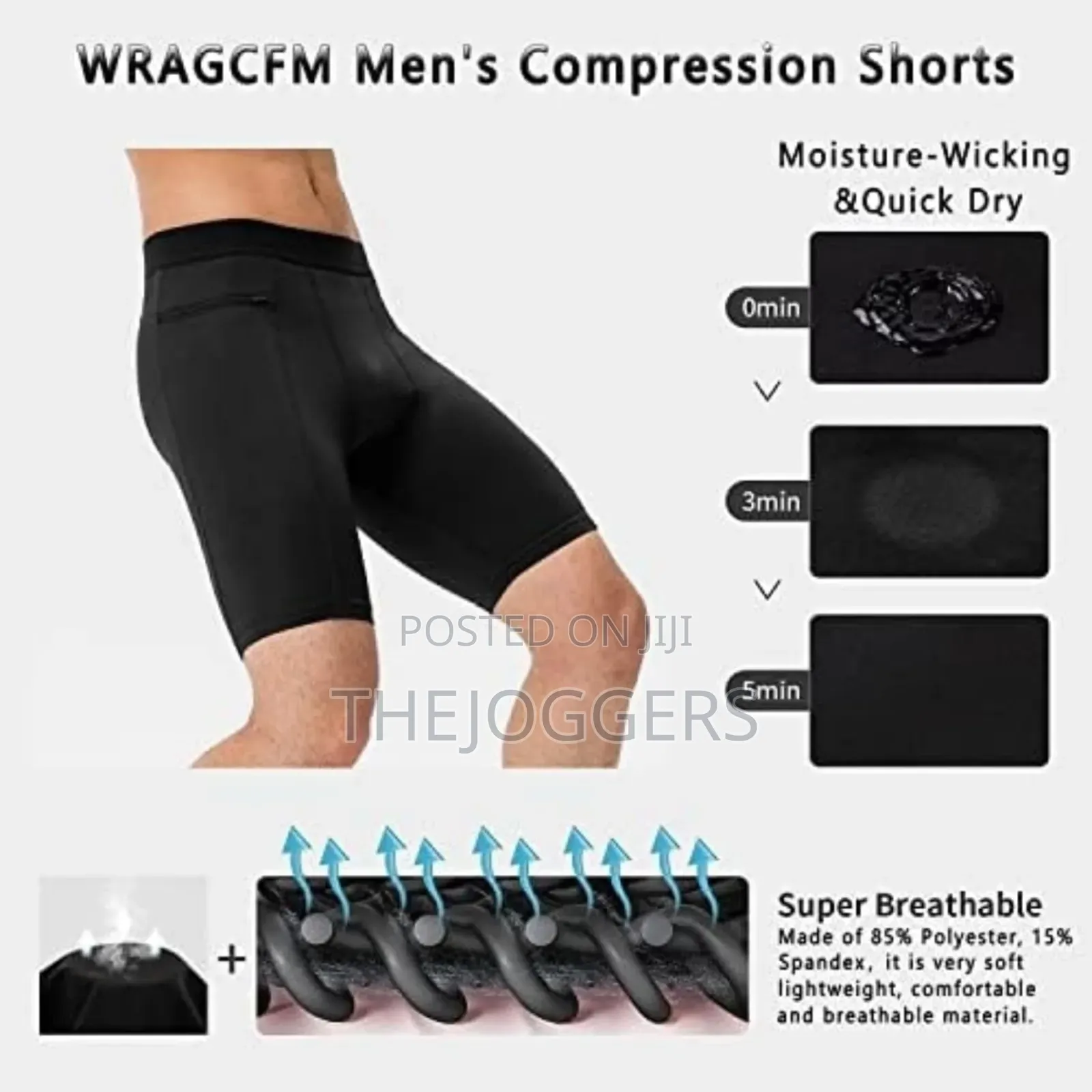 Men's Running,Gym Compression Short With Zipper Pockets