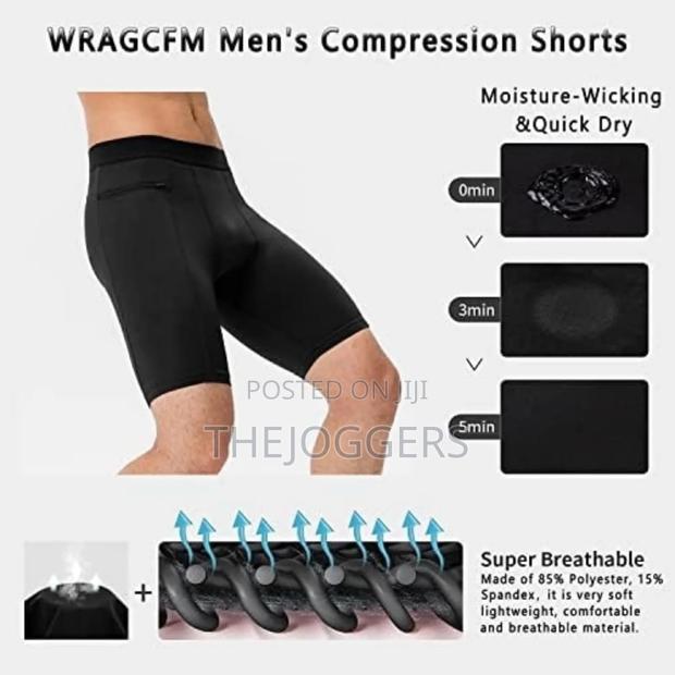 Men's Running,Gym Compression Short With Zipper Pockets - thumbnail 5