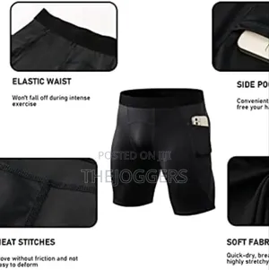 Men's Running,Gym Compression Short With Zipper Pockets