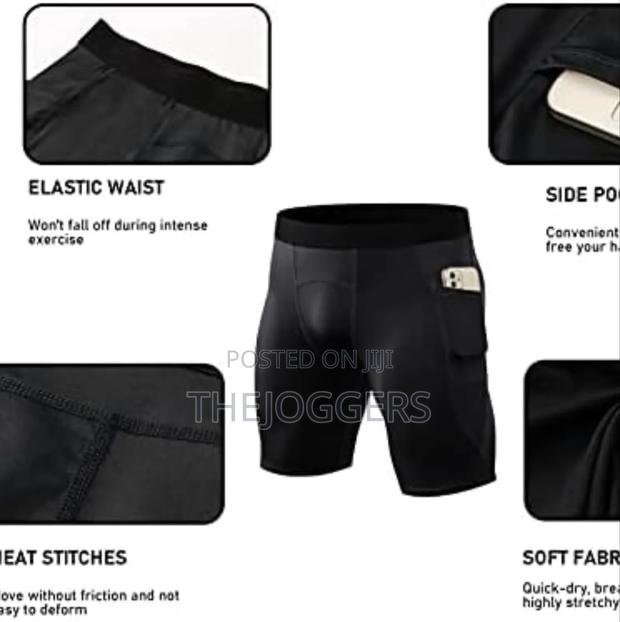Men's Running,Gym Compression Short With Zipper Pockets - thumbnail 2