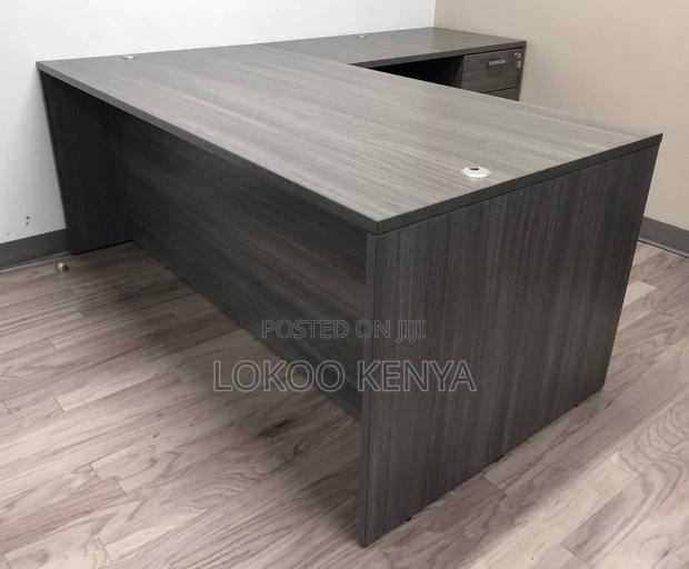 Office Desk: 1400mm Rectangular L-Shaped Desk