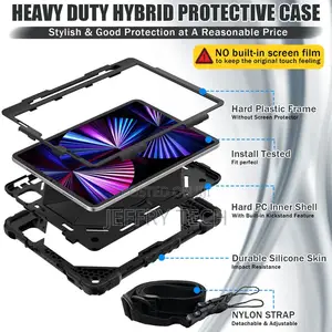 iPad Pro 4th Gen 11 Inch 2022 Shockproof Rugged Case-Black