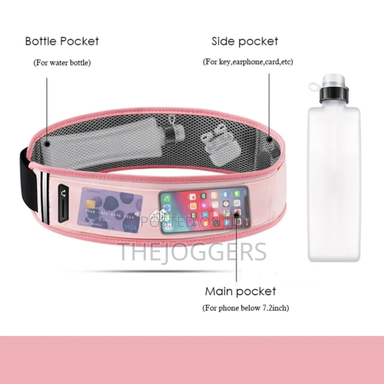 Waterproof Slim Running Belt With 300ml Water Bottle