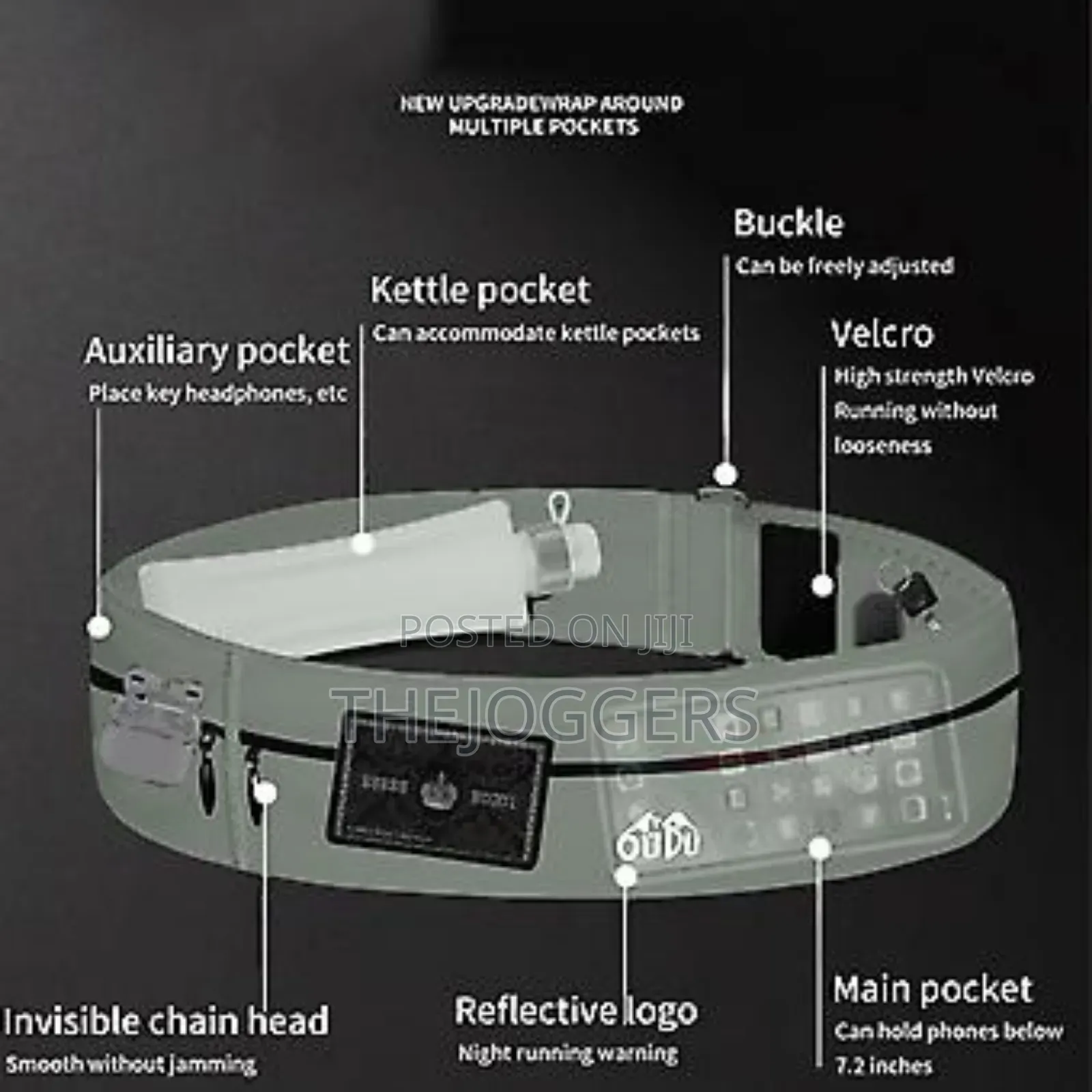 Waterproof Slim Running Belt With 300ml Water Bottle