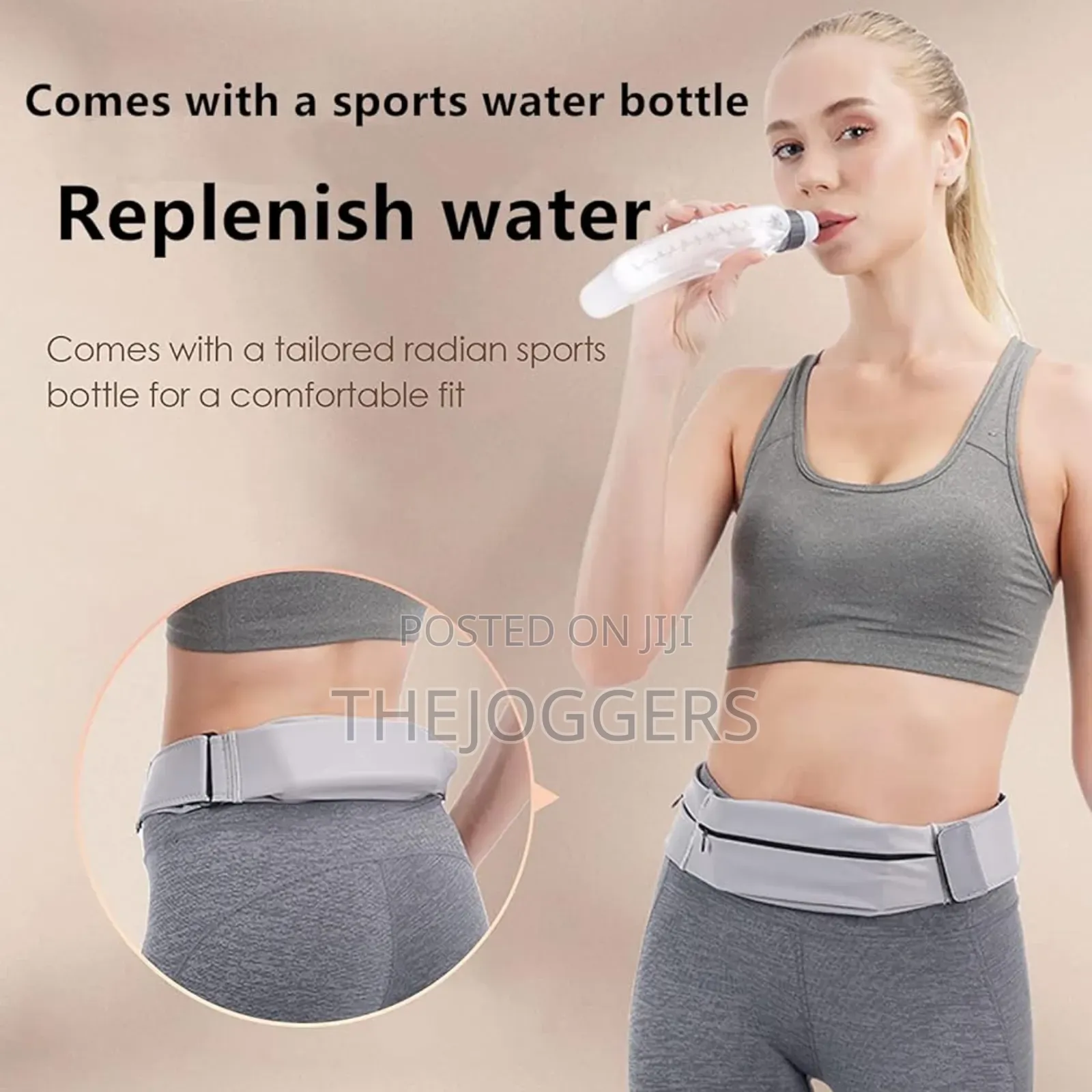Waterproof Slim Running Belt With 300ml Water Bottle