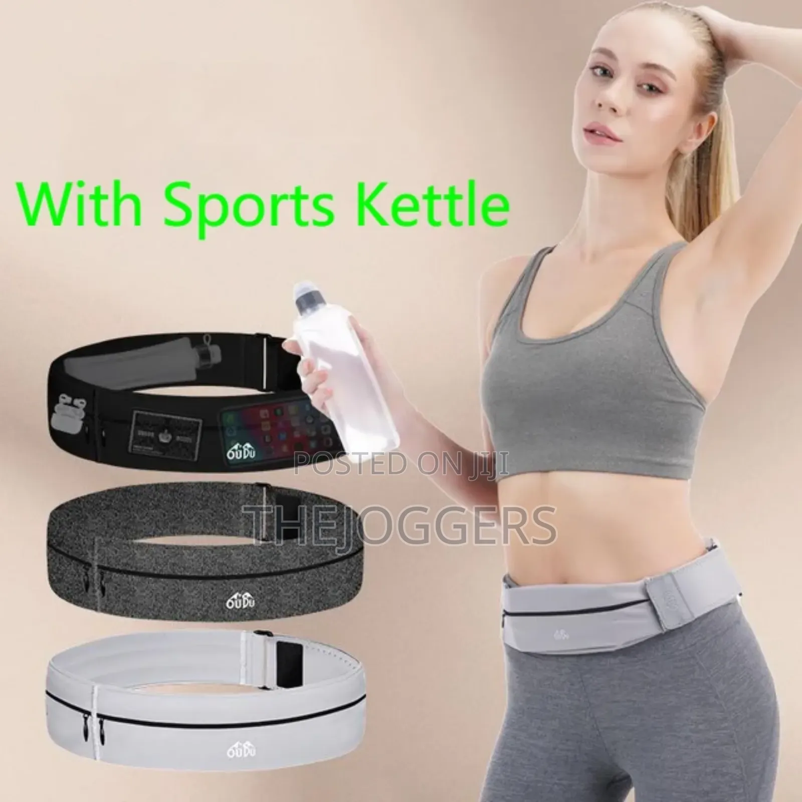 Waterproof Slim Running Belt With 300ml Water Bottle